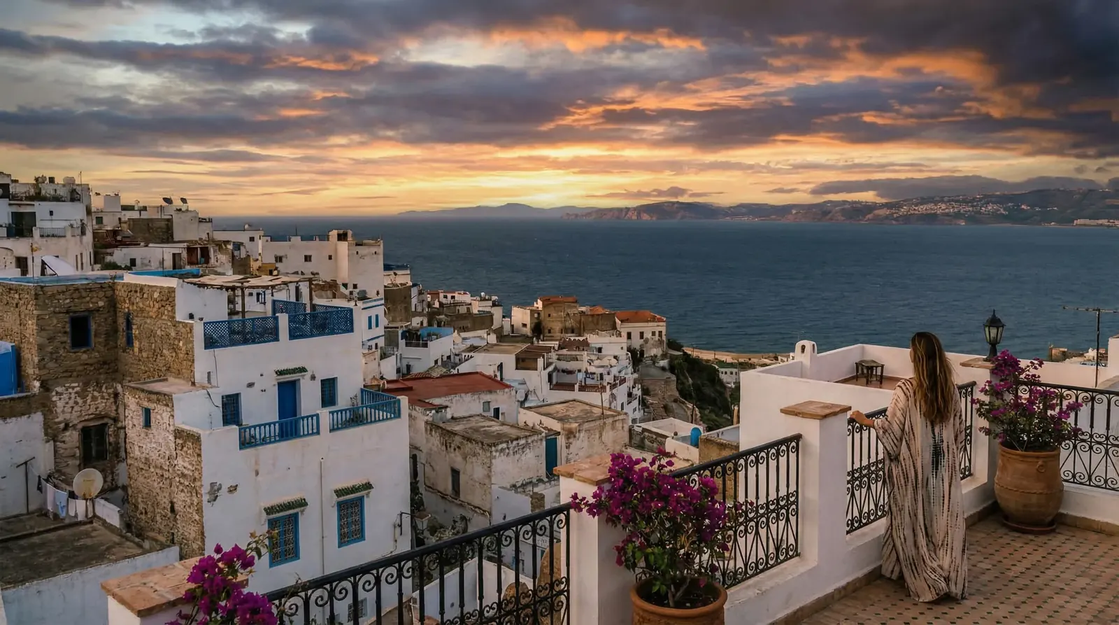 The Tangier kasbah above the Strait of Gibraltar